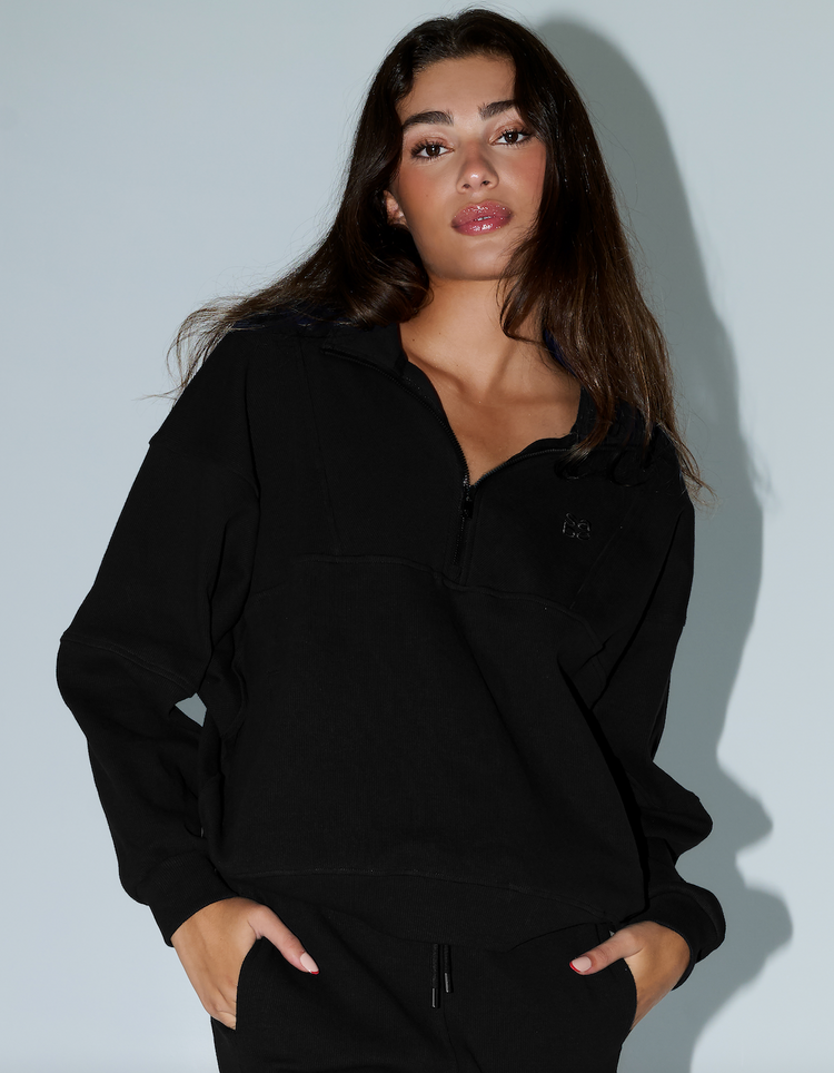 Dévotion Mockneck Noir – Sweat-shirt Premium