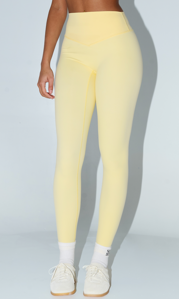 Legging Hybride Taille Haute Banana Cream – Athleisure Premium