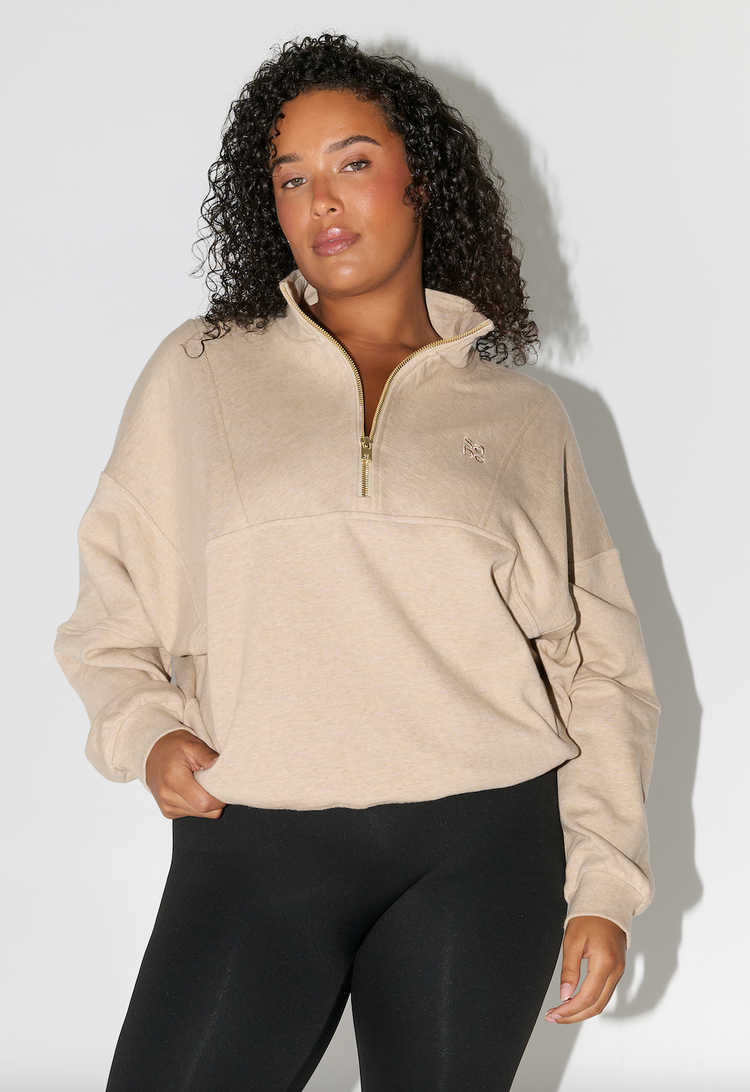 Dévotion Mockneck Caramel – Sweat-shirt Premium
